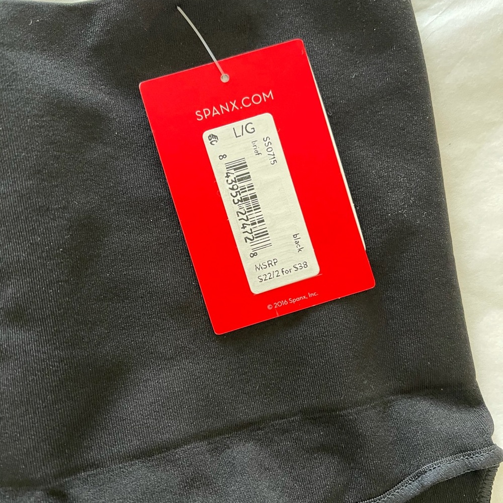 Spanx shapewear briefs, black, sz L, NWT